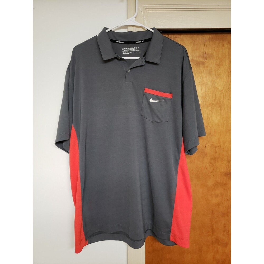 Nike Golf Tour Performance Polo Gray Men's XL Dri-Fit Pocket